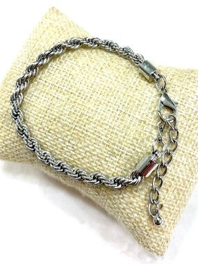 Silver Rope Chain Bracelet